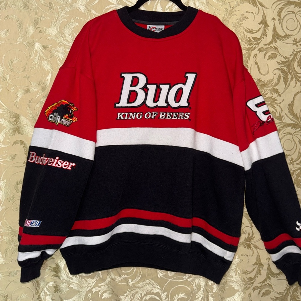Budweiser Red and Black Crewneck Sweater
